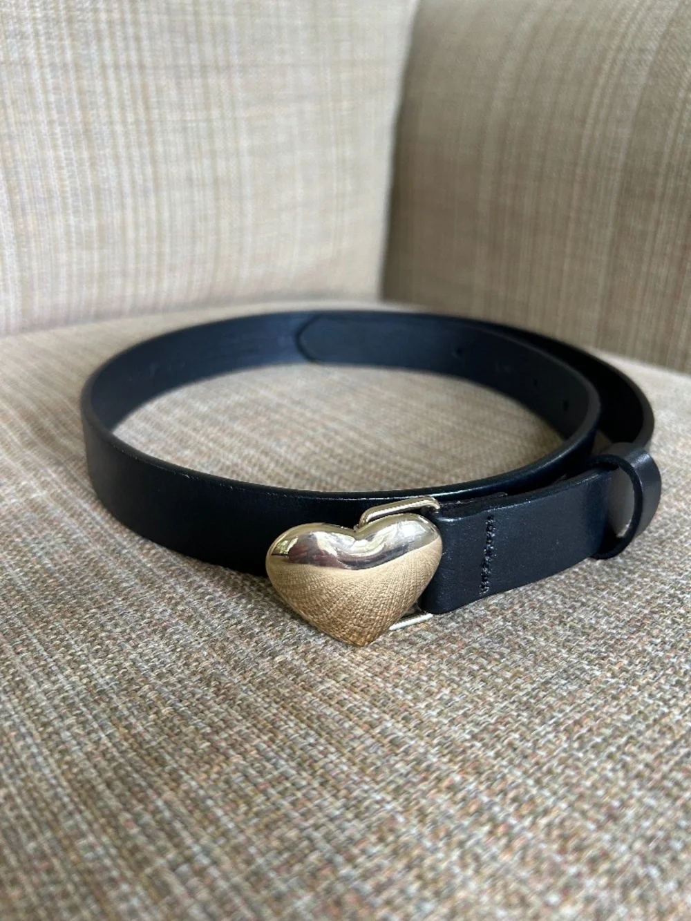 J.Crew Crewcuts Girls Heart Buckle Black Leather Belt